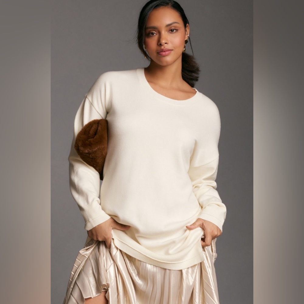 Anthropologie Long-Sleeve Crew Neck Mockable Pleated Maxi Jumper Dress - Picture 4 of 14